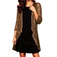 thumbnail image 2 of LEKWK Sequin Cardigan Jacket Women Open Front Sparkly 3/4 Sleeve Coat Elegant Evening Party Wedding Guest Dressy Fall Outerwear Yellow L, 2 of 8