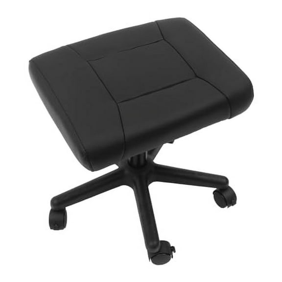 Footrest Stool, 15-20 Inch Height Adjustable Under Desk Foot Stool, Ergonomic Leg Rest Stool with Wheels 360° Rolling, Multi-Use Stool with Thick Padding for Home Office,Black