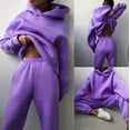 thumbnail image 2 of womens-casual-hooded-sweater-two-piece-suit-clothes-hoodie-tracksuit, 2 of 11