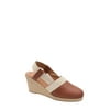 Ashlee Slingback Espadrille Wedge Sandals In Cuero/beige