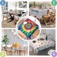 thumbnail image 4 of Colorful Rainbow Tie Dye Spiral Pattern Square Tablecloth,Waterproof Square Table Cover,Wipeable Spillproof Washable Table Cover for Home Kitchen Party Decor 52"x52"(132x132cm), 4 of 6