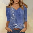 thumbnail image 2 of Women'S Blouses,Blouses for Women Casual,Women'S Tops, Tees & Blouses,Lightweight Tops & Blouses,Womens Blouse 01-Blue 4XL, 2 of 5