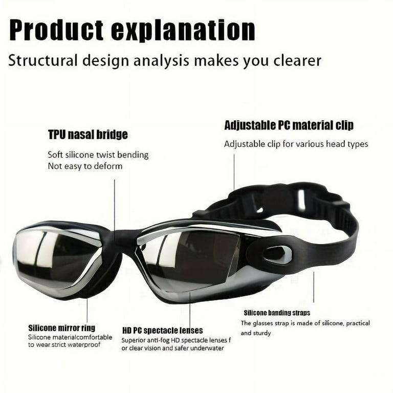 Swim goggles with built in nose clip sale