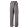 thumbnail image 5 of Sngxgn High Waist Cargo Pants Women Women Solid Trousers Casual Baggy Elastic Waist Wide Leg Pants With Pockets(Grey,S), 5 of 6