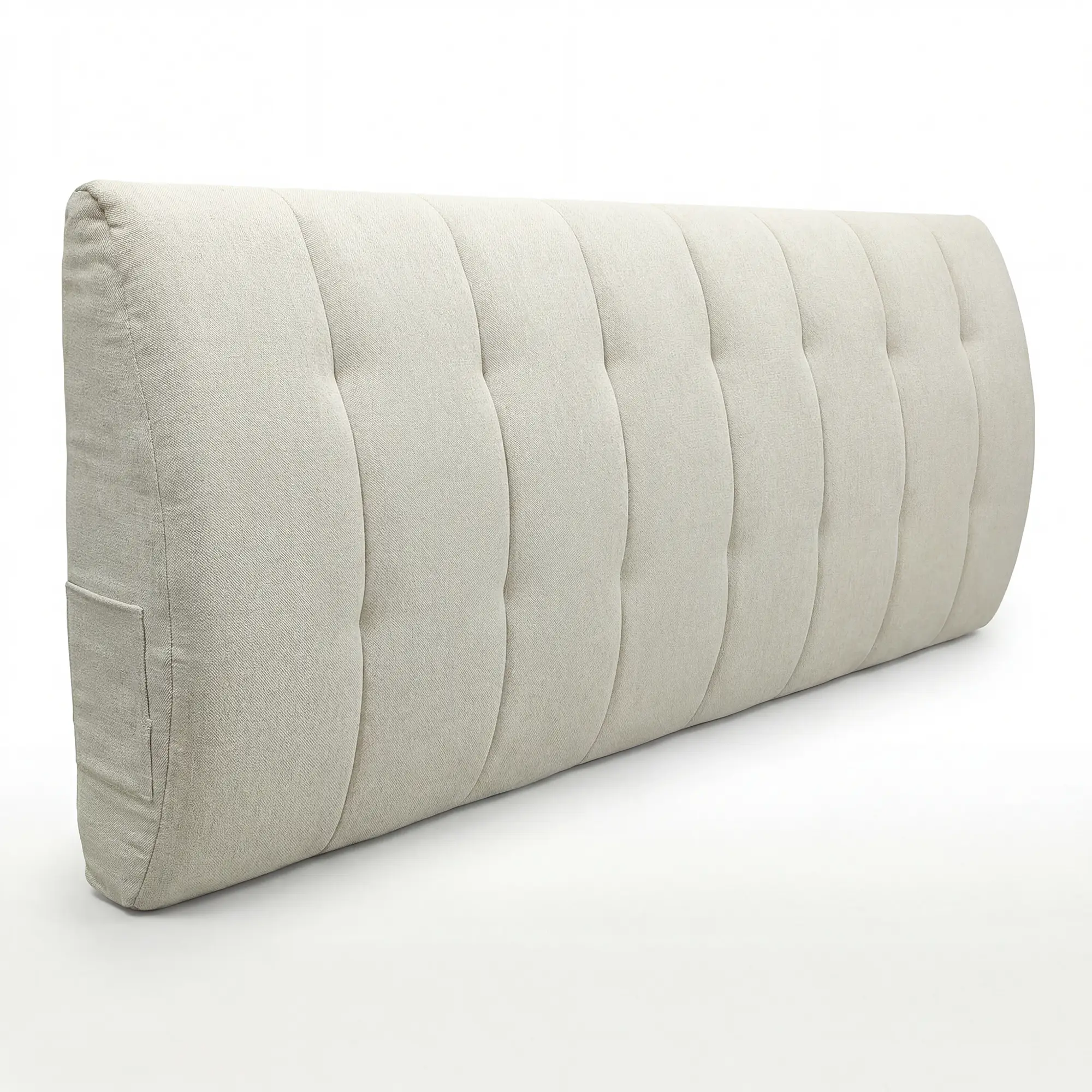 Home Modern Upholstered Headboard for Queen Beds,Stick on Headboard with Side Storage Bag, Headboard with Queen Size Memory Foam Head Board for Bedroom, Beige,Linen