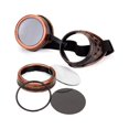 thumbnail image 3 of DODOING Vintage Motorcycle Helmet Goggles Pilot Riding Eye Wear Copper for Harley Cruiser Black Lens, 3 of 4