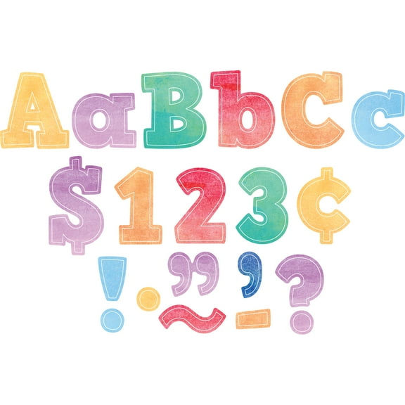 Teacher Created Resources Watercolor Bold Block 4" Letters Combo Pack