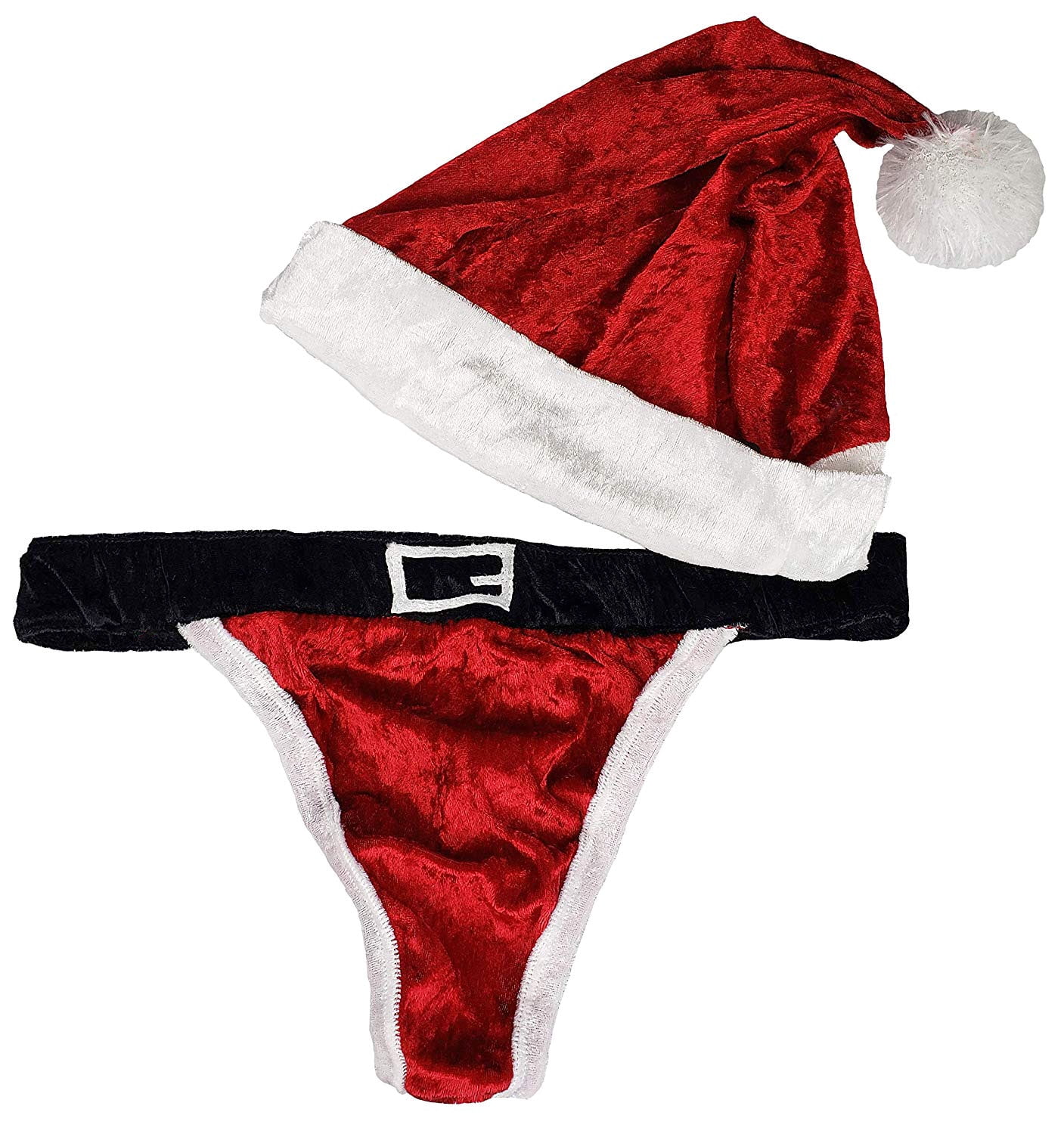 Mens Holiday Santa Thong with Hat, Red, Medium  Walmart Canada