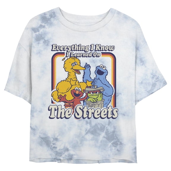 Junior's Sesame Street Everything I Know I Learned on the Streets Graphic Crop T-Shirt