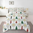 thumbnail image 2 of Christmas Nutcracker Decor Comforter Set Toddler Size,Nutcracker Soldier Mouse Ballet Girl Quilt Set for Kids Teens,Christmas Tree Gold Snowflake Bedding Set Grey Check Duvet Insert 2Pcs, 2 of 7