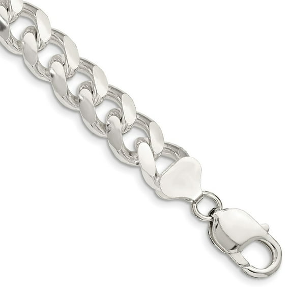 Primal Silver Sterling Silver 10.5mm Domed Curb Chain Bracelet