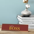 thumbnail image 2 of Undercover Boss, Red Gold Frame, Desk Sign (2x8”), 2 of 3