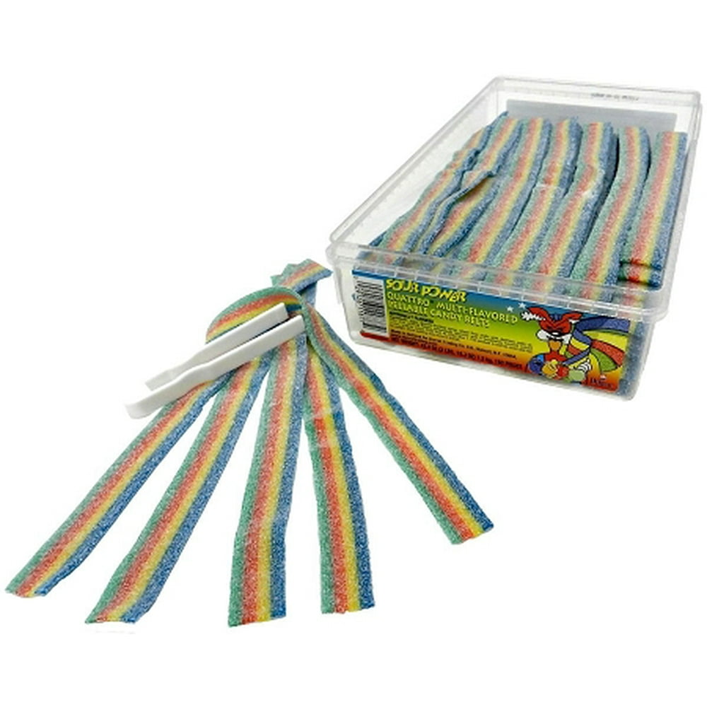 Sour Power Loose Quattro Candy Belts, (Pack of 150)