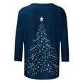 thumbnail image 4 of Puntoco Blusa de manga 3/4 con cuello redondo y estampado navideño para mujer, 4 of 5