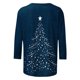 thumbnail image 4 of Fiudx Ropa de Mujer Camiseta con Estampado Navideño a La Moda para Mujer, Blusa con Mangas 3/4, Tops Informales con Cuello Redondo, 4 of 5