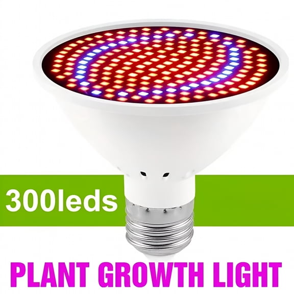 HIBIBUD 300LED Full Spectrum Grow Light Bulb: Energy-Efficient Indoor Plant Lighting!