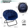 thumbnail image 2 of Folding Chair, Saucer Chair with Metal Frame, Comfy Moon Chairs for Bedroom, Living Rooms, Apartments, Camping, Lounging, Garden and Courtyard (Blue), 2 of 12