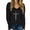 Black, variant on Women's Long Sleeve V-neck Cross Print Loose Casual T-shirt Top
