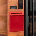 thumbnail image 6 of Wall Mount Mailbox Metal Postbox Newspaper Holder Box for Outside Front Door Red, 6 of 8