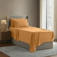 thumbnail image 5 of Clara Clark Twin XL Sheets Set, Hotel Luxury 3 Piece Deep Pocket Dorm Sheets, Ultra Soft Microfiber Bed Sheets Set, Apricot Orange, 5 of 8