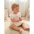 thumbnail image 5 of Cenuakty Baby Girls Shorts Set, Short Sleeve Embroidery Bow Letters T-shirt with Shorts and Hairband Summer Outfit, 5 of 9