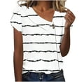 thumbnail image 2 of Teissuly Women's V-Neck Fashion Casual Printed Button-Up Blouse T-shirt Tops Blouse, 2 of 4