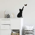 thumbnail image 3 of QTH Cat Wall Sticker Butterfly Decal: Black adhesive DIY vinyl for bedrooms, kitchens, and living rooms. Removable animal art mural with butterfly design. Perfect for home decor and easy to transfer!, 3 of 4