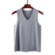 thumbnail image 5 of Mens Camisetas de Verano Suéter Color Sólido Cuello en V, Elástico Ajustado sin Marcas Al Aire Libre Camiseta, 5 of 6
