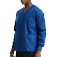 thumbnail image 3 of vastwit Unisex Mens Womens Long Sleeve Scrubs Relaxed Fit Workwear with 3-Pockets Peacock Blue XXL, 3 of 6