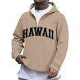 thumbnail image 3 of Hawaii Quarter Zip Pullover Men Long Sleeve Graphic Hooded Sweatshirt Mens Hoodie Fashion Streetwear, 3 of 5