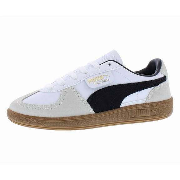 Puma Palermo Leather GS Boys Shoes Size 7, Color: Puma White/Vapor Gray/Gum