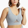 thumbnail image 3 of Cyglowse Sports Bras for Women Breathable Anti-Sagging Plus Size Wireless Bras with Cooling Lift-Up Mesh High Support Gray M, 3 of 3
