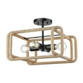 thumbnail image 3 of Camden 4-Light Semi-Flush in Matte Black with Natural Raphia Rope, 3 of 11