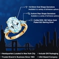 thumbnail image 2 of Gem Stone King 7.18 Ct Oval Sky Blue Topaz 18K Yellow Gold Plated Silver 3-Stone Engagement Ring, 2 of 6
