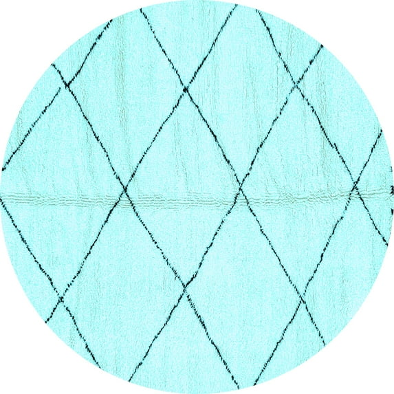 Ahgly Company Indoor Round Solid Light Blue Modern Area Rugs, 3' Round