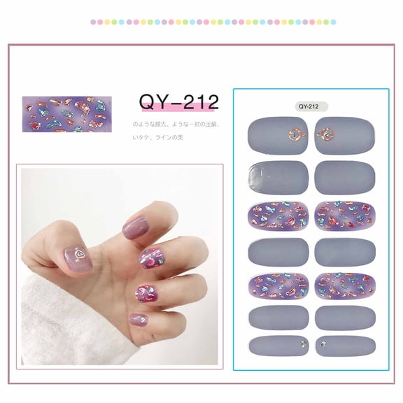 Kokovifyves Manicure Products Butterfly Nail Sticker Full 3D Gradient Finished Nail Polish Film Nail Sticker