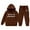 Brown, variant on Sweat Suits for Girls Hoodie and Sweatpants Set Winter Girls Outfits Tracksuit Cozy Warm Jogger Pants Hoodie Top With Cute Print Designs for Toddler and Youth Kids Outdoor Play