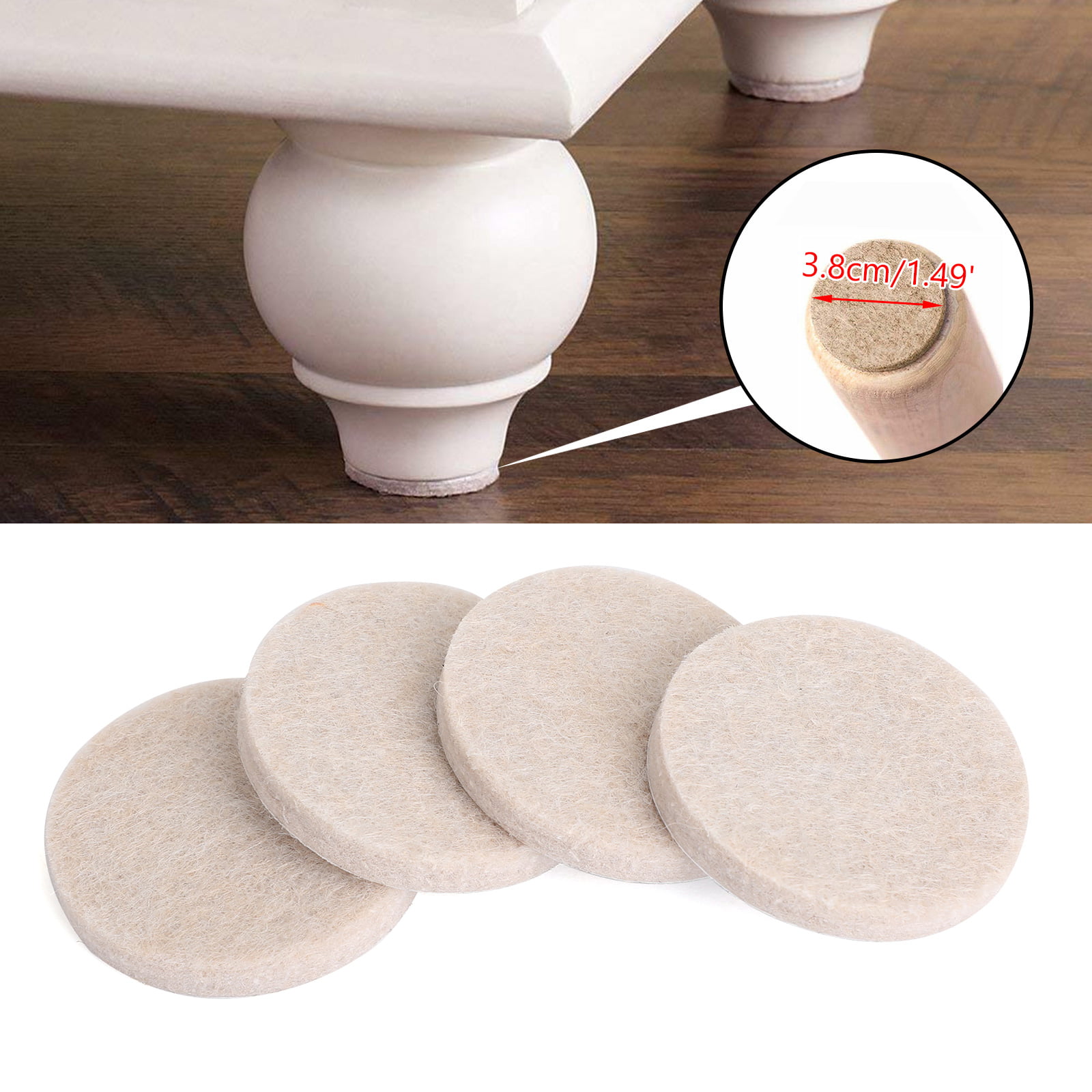 4 x Round Self Adhesive Felt Pads Protects Scratch Grey 38mm x 4mm M2305 