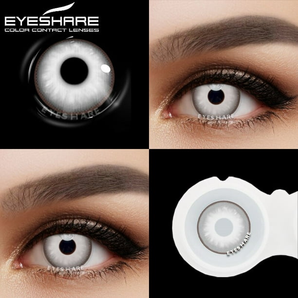 EYESHARE-lentes de contacto de 2 piezas para Halloween, lentillas de Color para ojos, lentillas blancas y negras, lentillas de colores para Cosplay de Anime