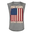 thumbnail image 3 of GrmtClth 250 Anniversary Usa Tank Top 2026 Casual American Flag Print Shirt Classic Sleeveless T-Shirts Trendy Round Neck Clothing Gray L, 3 of 3