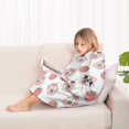 thumbnail image 4 of White Cow Strawberry Jar Pattern Blanket Hoodies for Kids 6-13YR Oversize Wearable Blanket Hoodies for Boys Girls Teens, 4 of 7