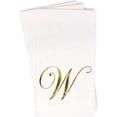 thumbnail image 3 of Gift Boutique Monogram Guest Napkins, Letter W Gold Foil, 100 Count, 2-Ply Disposable Paper Dinner Napkins for Wedding Party Bathroom Decor, White, 3 of 6