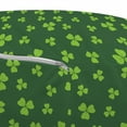 thumbnail image 2 of Floral Pouf Cover with Zipper, Repeating Nature Pattern of Mini Shamrock Leaves Greenery Meadow Items, Soft Decorative Fabric Unstuffed Case, 30" W X 17.3" L, Fern Green Lime Green, by Ambesonne, 2 of 3