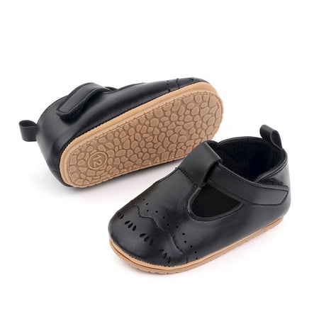 

Baby Girls Solid Hook & Loop Shoes Non-Slip Rubber Walking Shoes First Sneaker