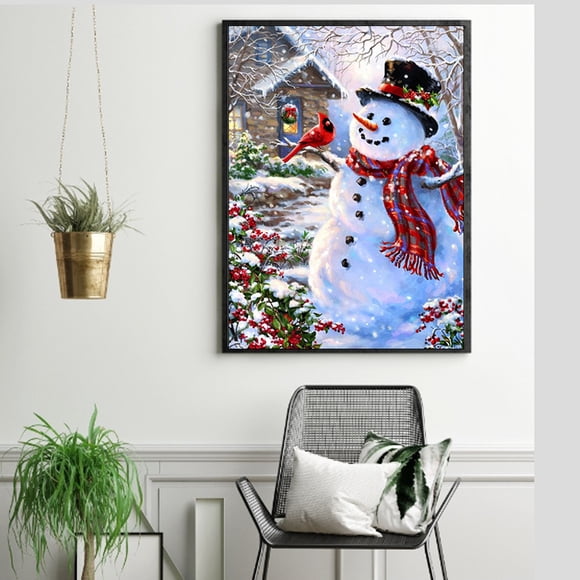 Pinturas navideñas con diamantes de imitación, pintura de diamantes artesanal para hacer uno mismo, pintura de diamantes navideña, arte de diamantes navideños, tecnología avanzada