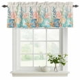 thumbnail image 2 of 2 Pack Valances for Windows, Summer Ocean Window Valances for Living Room/Bedroom/Bathroom, Watercolor Coastal Coral Shell Seaweed Beige Light Filtering Kitchen Curtain Valance 54"W x18" L, 2 of 9