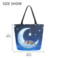 thumbnail image 5 of FORMRS Womens Canvas Tote Bag with Zipper Inner Pocket Shoulder Handbag, Cat Wind Chimes, 5 of 7