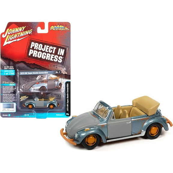 Johnny Lightning 1:64 Street Freaks Ver B 1975 Vw Super Beetle Blue Primer