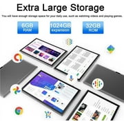 Tablet 10.1 Inch Android 12 OS Tableta, 2 in 1 Tablets with Keyboard, Mouse, Case, Stylus, Tempered Film, 32GB ROM+2GB RAM, 8MP Dual Camera, Quad Core Processor, 6000mAh Battery, 1280 * 800 FHD Tab
