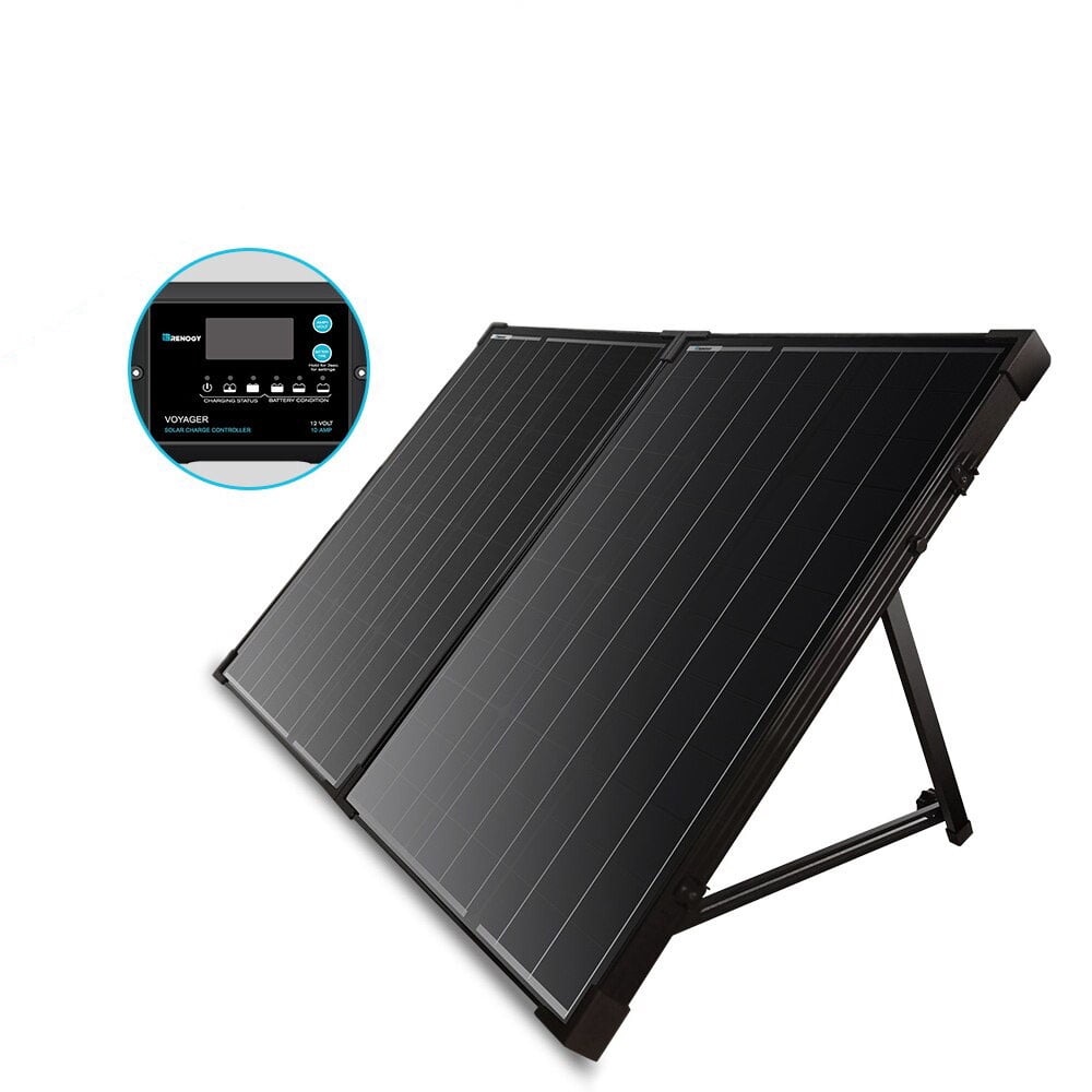 Renogy 100W 12V Protable Foldable Monocrystalline Solar Panel kit with 10A LCD Waterproof Charge